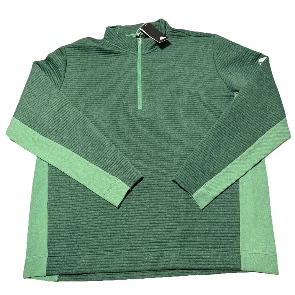 Adidas Golf ULT365 Textured 1/4 Zip Pullover Green 2XL NWT IW1390 READ!
